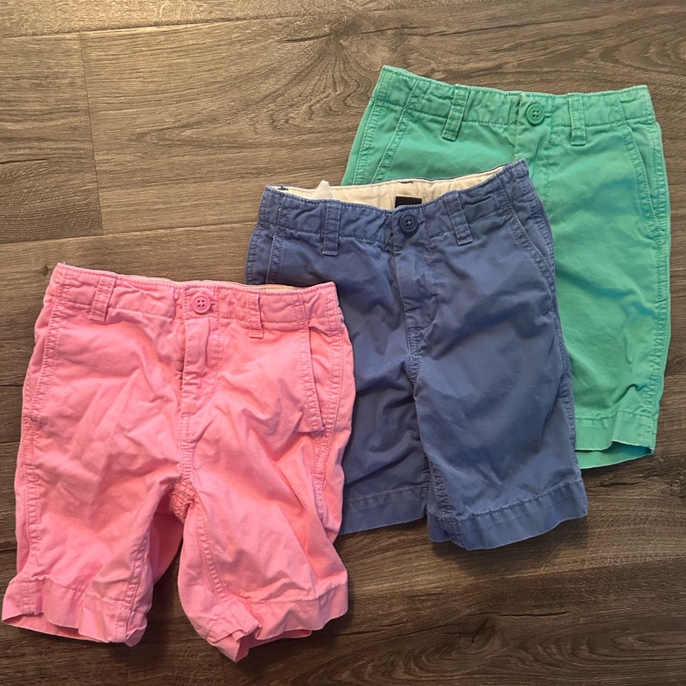 Kids Cotton Chino Shorts - Pink, Blue, Green